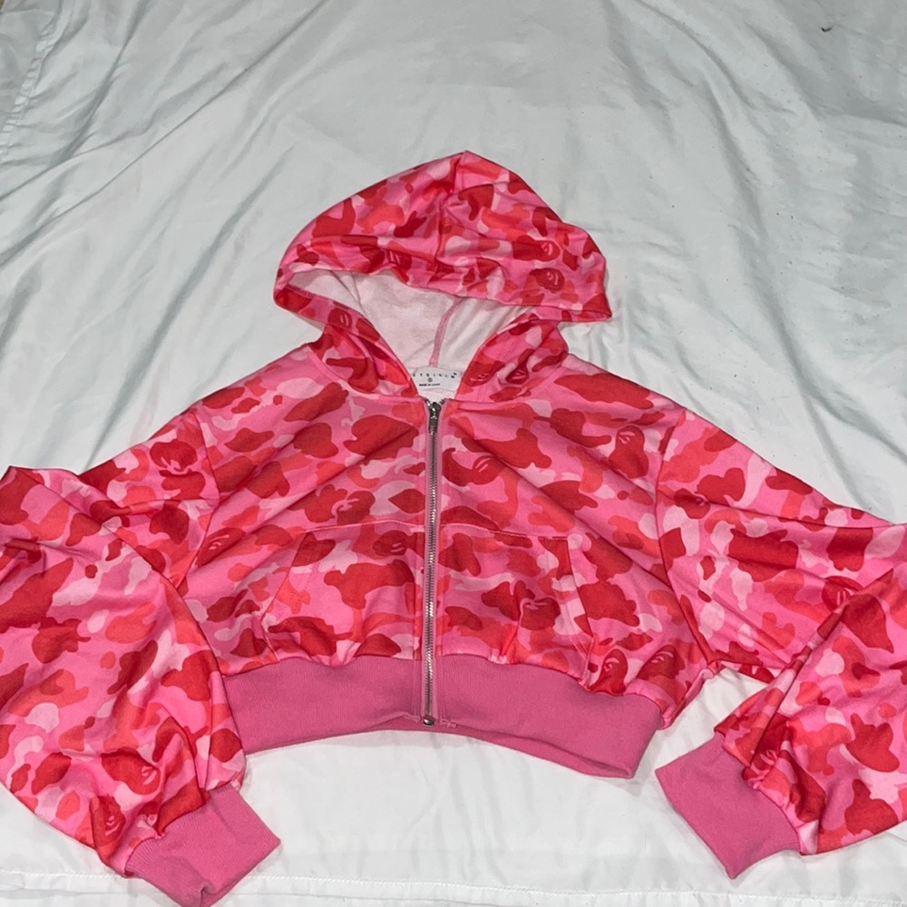 Pink Camo Crop Jacket Size S